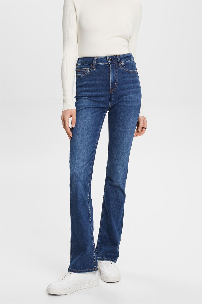 Premium-Bootcut Jeans mit hohem Bund, BLUE MEDIUM WASHED, detail image number 0