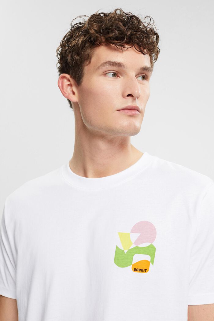 Jersey-T-Shirt mit Print, WHITE, detail image number 5