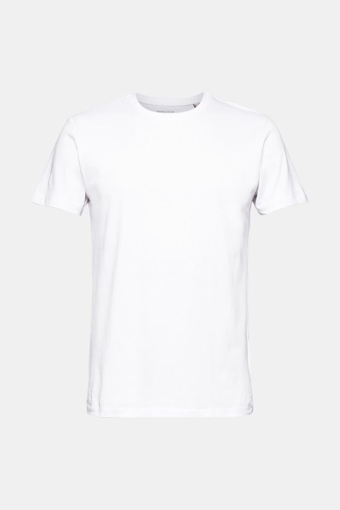 Jersey-T-Shirt aus 100% Bio-Baumwolle, WHITE, detail image number 1