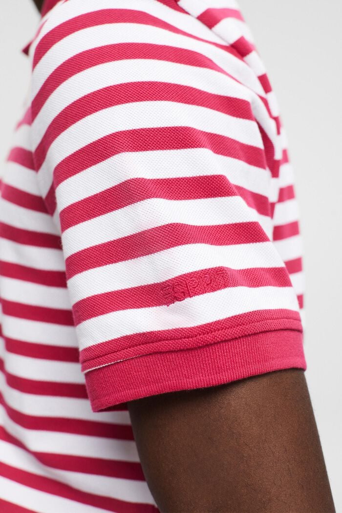 Gestreiftes Slim-Fit-Poloshirt, DARK PINK, detail image number 4