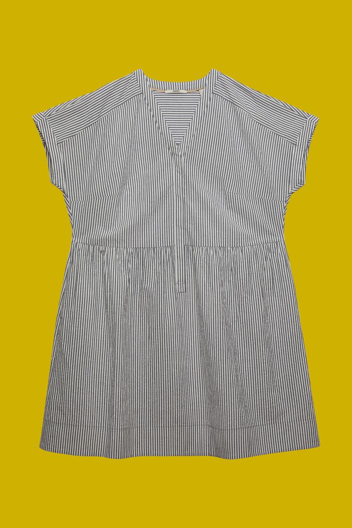 CURVY Seersucker-Kleid 100 % Baumwolle, NAVY, detail image number 6