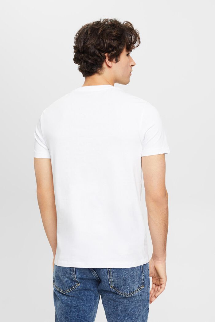Slim-Fit-Shirt aus Baumwolle mit kleinem Print, WHITE, detail image number 3