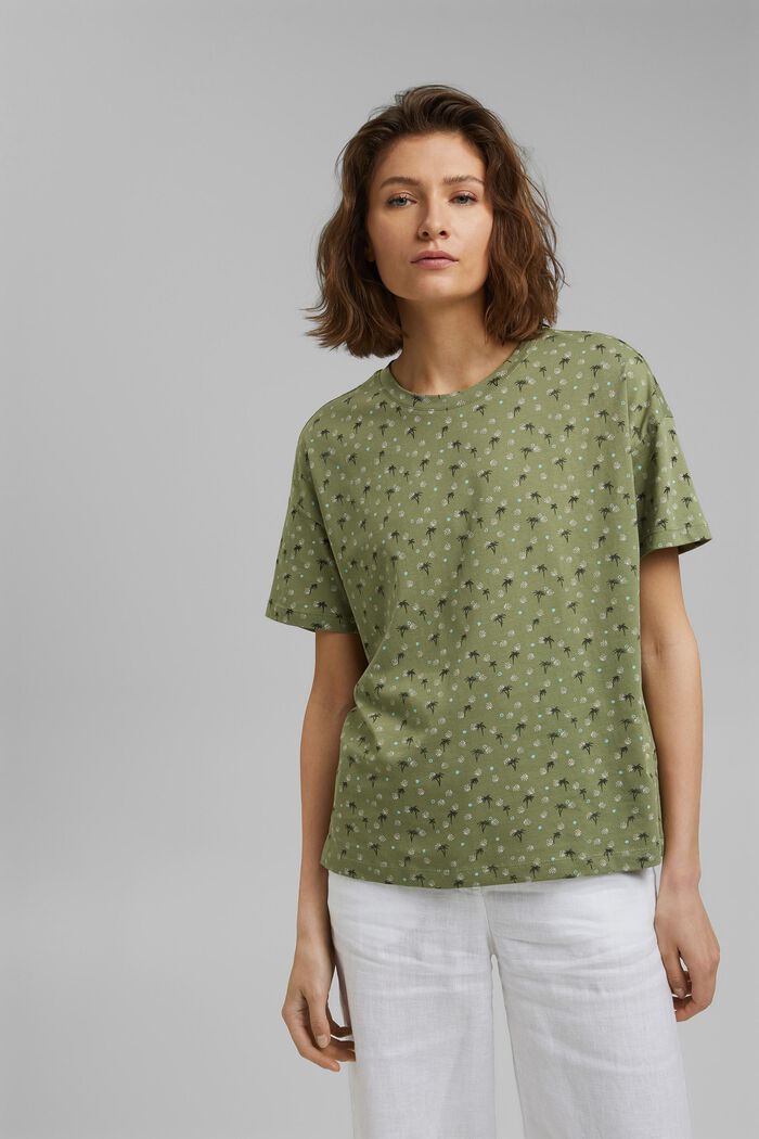 T-Shirt mit Print aus 100% Organic Cotton, LIGHT KHAKI, detail image number 0
