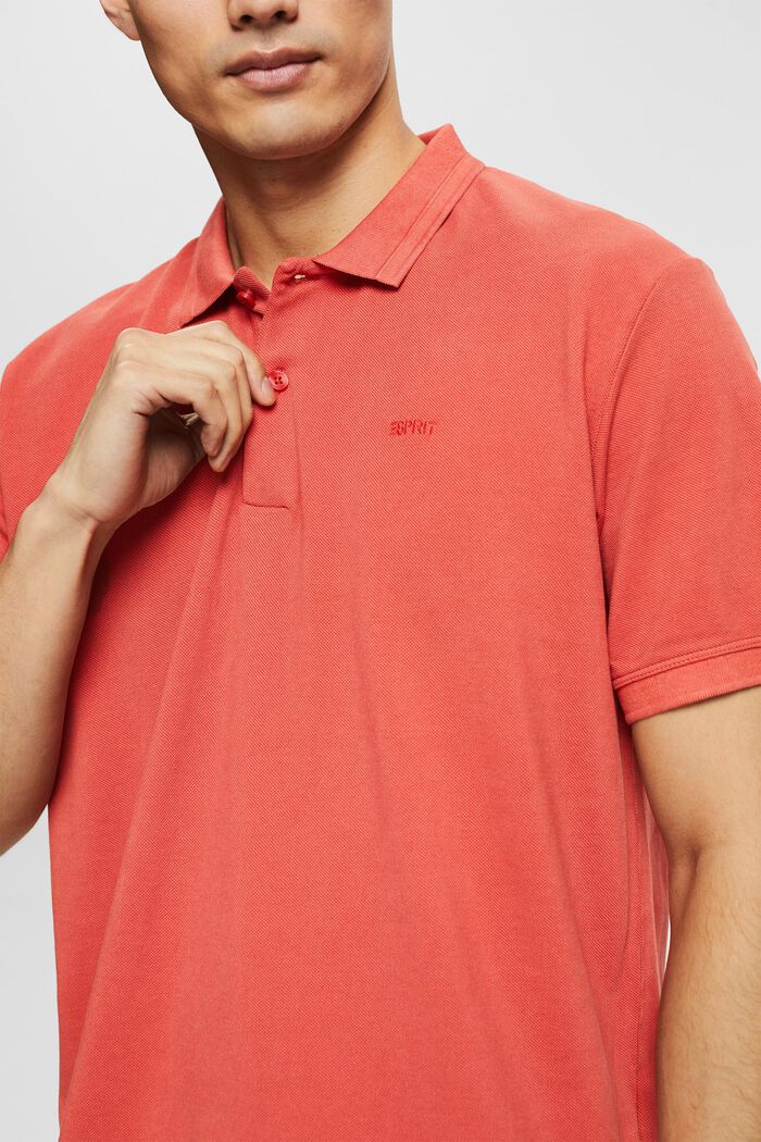 Polo-Shirt aus 100% Organic Cotton, RED ORANGE, detail image number 1