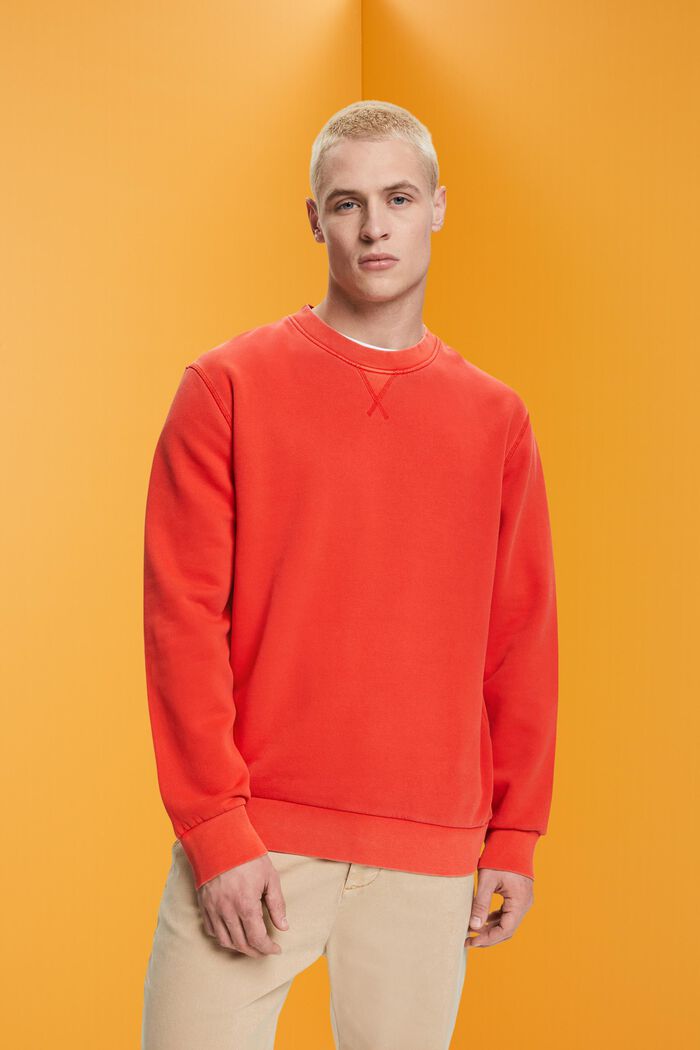 Unifarbenes Sweatshirt im Regular Fit, RED, detail image number 0