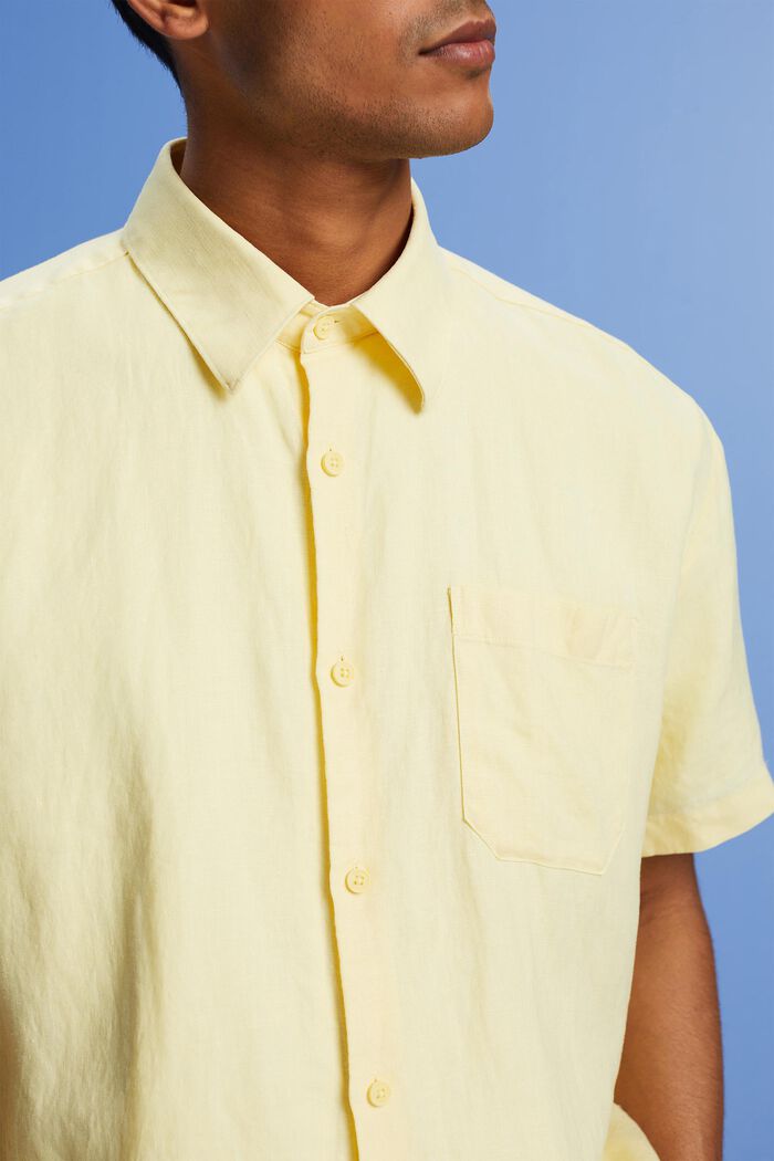 Button-Down-Hemd aus Leinen, LIGHT YELLOW, detail image number 2