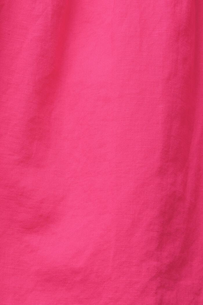 Aus Leinen-Mix: Kleid mit Knopfleiste, PINK FUCHSIA, detail image number 4