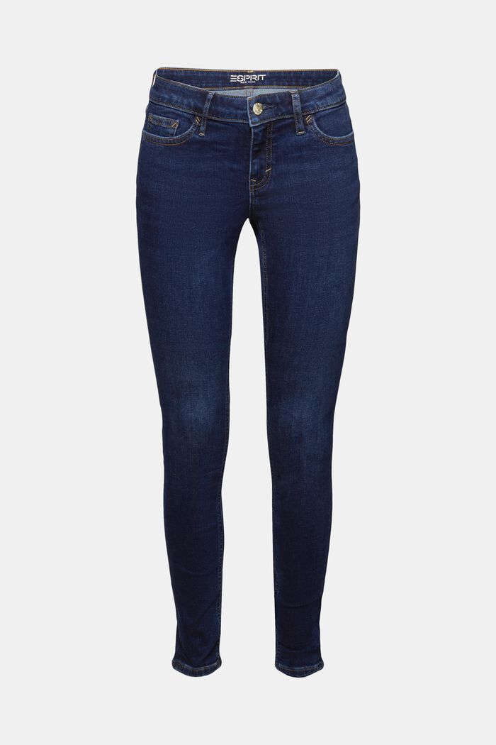 Schmale Jeans mit niedriger Bundhöhe, BLUE DARK WASHED, detail image number 6