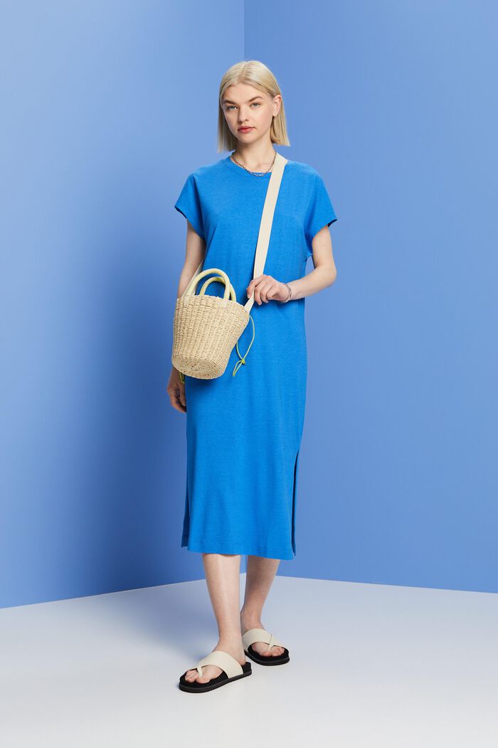 Midi-Kleid aus Jersey, BRIGHT BLUE, detail image number 1