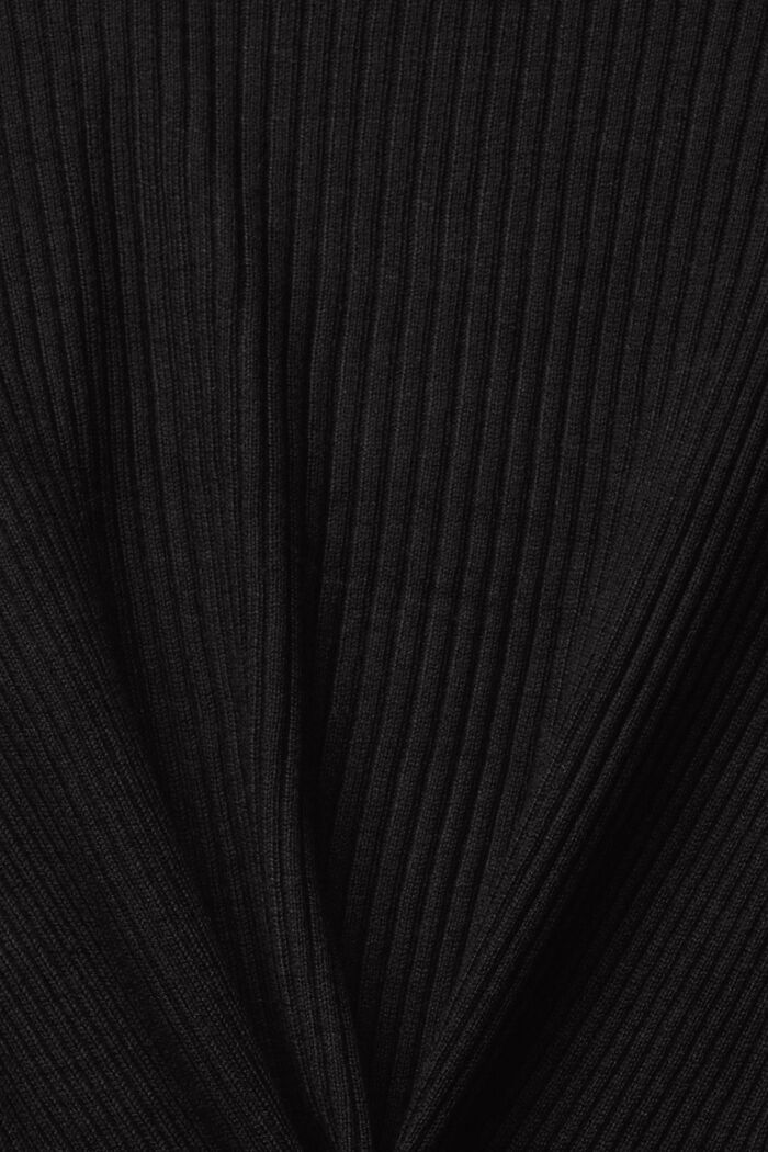 Recycelt: gerippter Cardigan mit Zipfelsaum, BLACK, detail image number 5