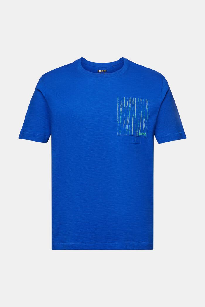 Slub-T-Shirt aus Baumwolle mit Logo, BRIGHT BLUE, detail image number 5