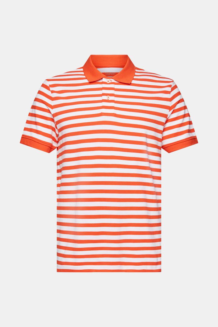 Gestreiftes Slim-Fit-Poloshirt, ORANGE RED, detail image number 6