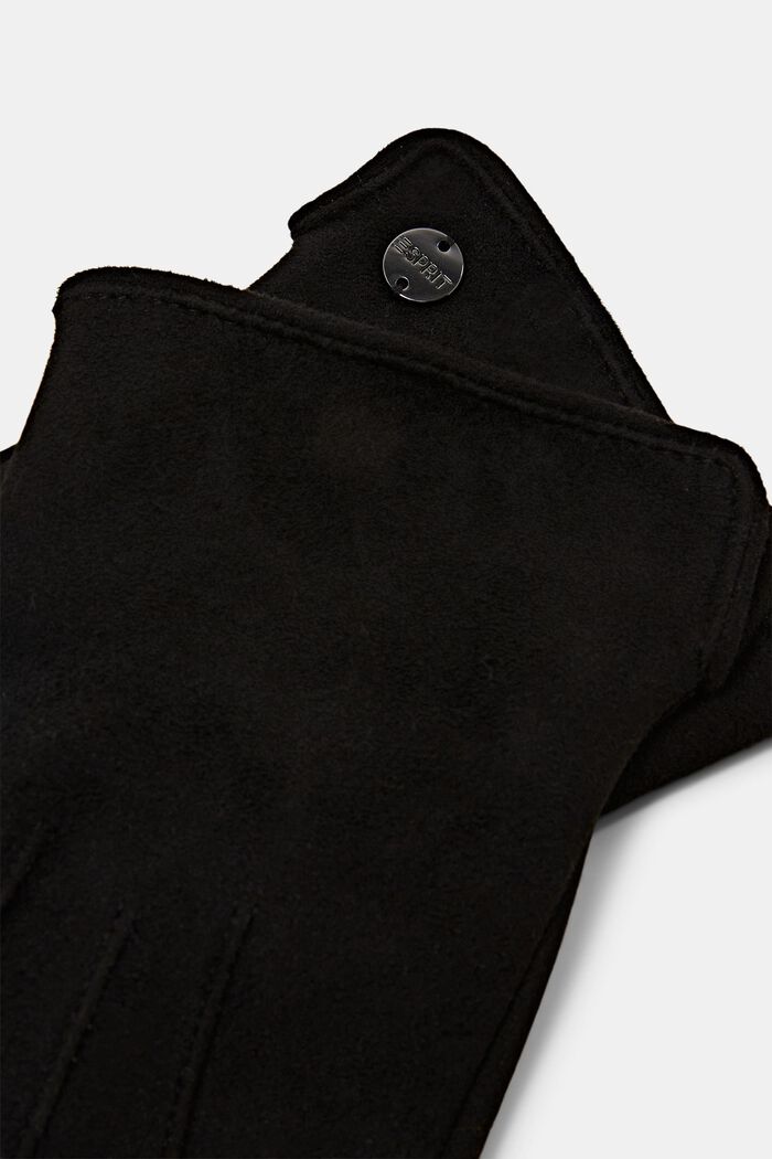 Rauleder-Handschuhe mit Touchscreen-Funktion, BLACK, detail image number 1