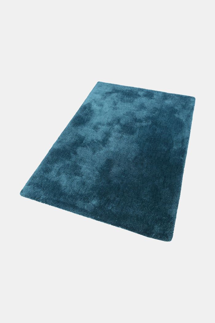 Hochflor-Teppich im unifarbenen Design, TURQUOISE, detail image number 2