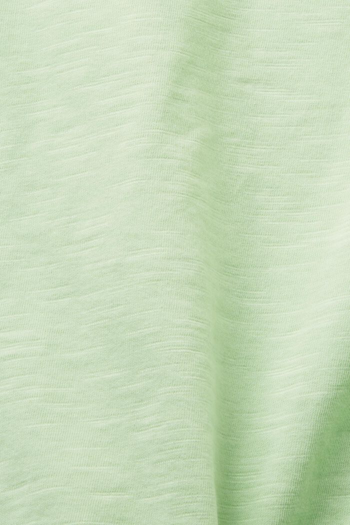 Baumwoll-T-Shirt mit V-Ausschnitt, CITRUS GREEN, detail image number 4
