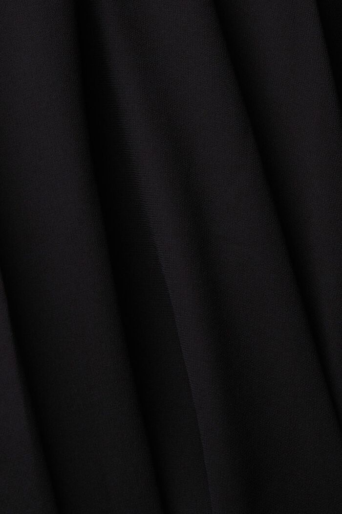Midikleid aus Chiffon mit Spitzendetail, BLACK, detail image number 4