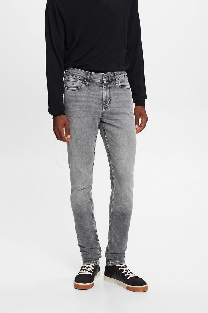 Skinny Jeans mit mittlerer Bundhöhe, GREY LIGHT WASHED, detail image number 0