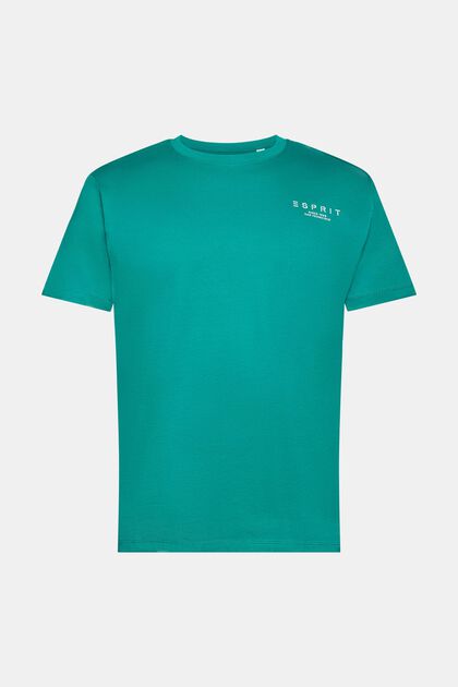 Jersey-T-Shirt mit Logo-Print, EMERALD GREEN, overview