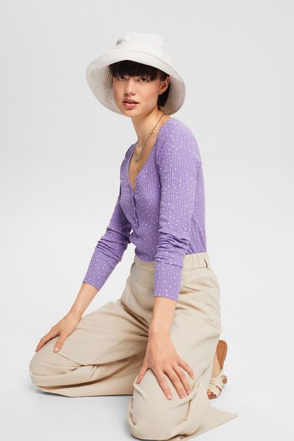 Longsleeve mit Blumenmuster, LILAC, overview
