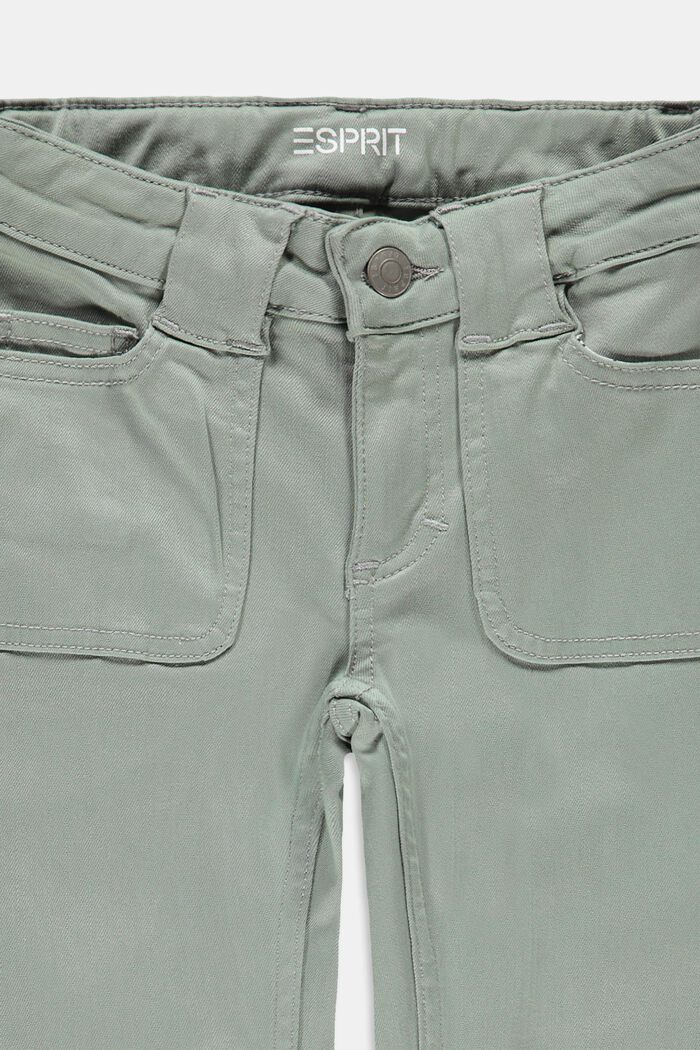Schmale Jeans mit ausgestelltem Bein, KHAKI GREEN, detail image number 2