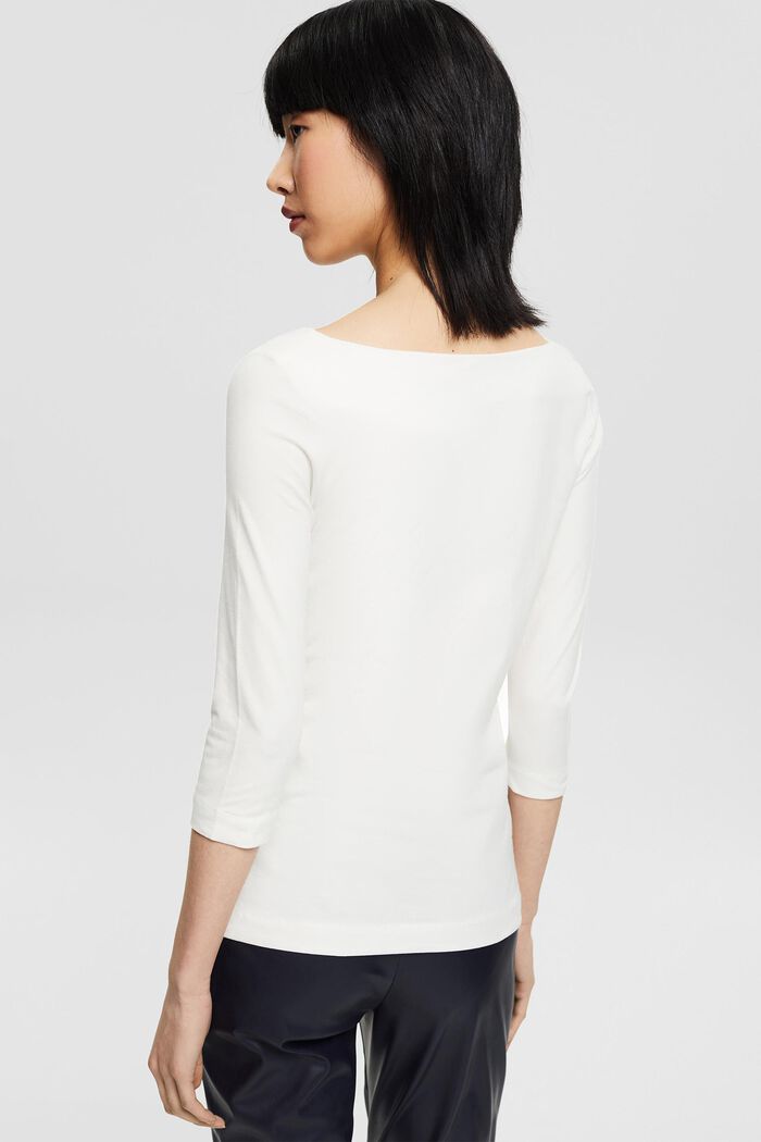 Shirt mit 3/4 Ärmeln aus Bio-Baumwolle, OFF WHITE, detail image number 3