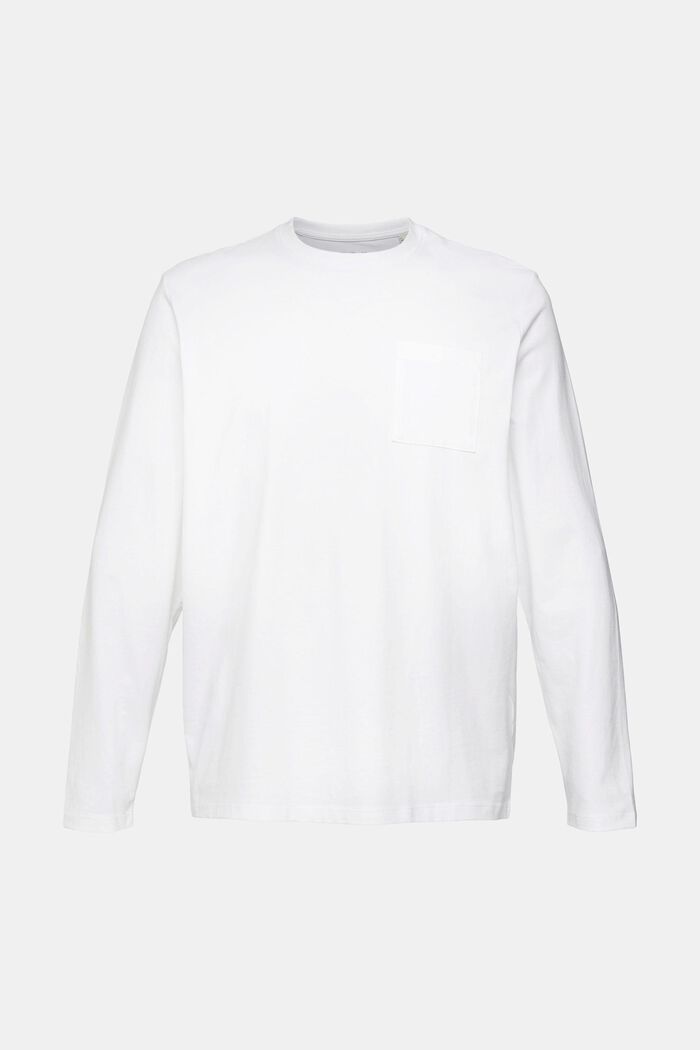 Langarm-Top aus Jersey, 100 % Baumwolle, WHITE, detail image number 6