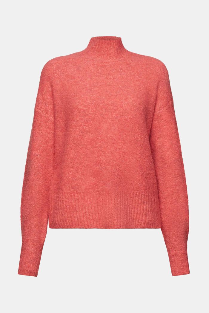 Kuscheliger Pullover mit Stehkragen, CORAL RED, detail image number 6