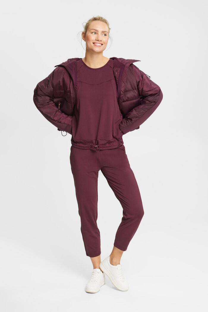 Gecroppte Jersey-Jogger-Pants mit E-DRY-Finish, BORDEAUX RED, detail image number 1