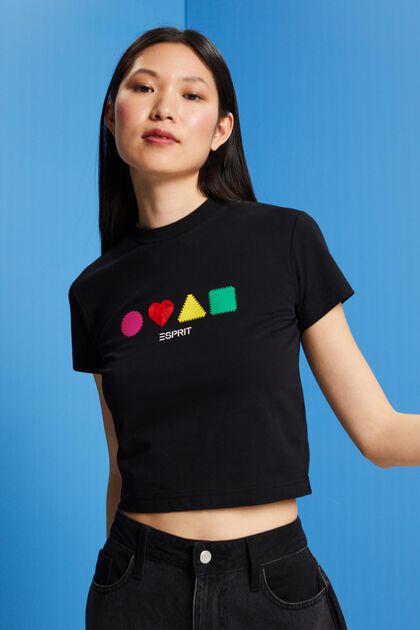 T-Shirt aus Bio-Baumwolle mit geometrischem Print