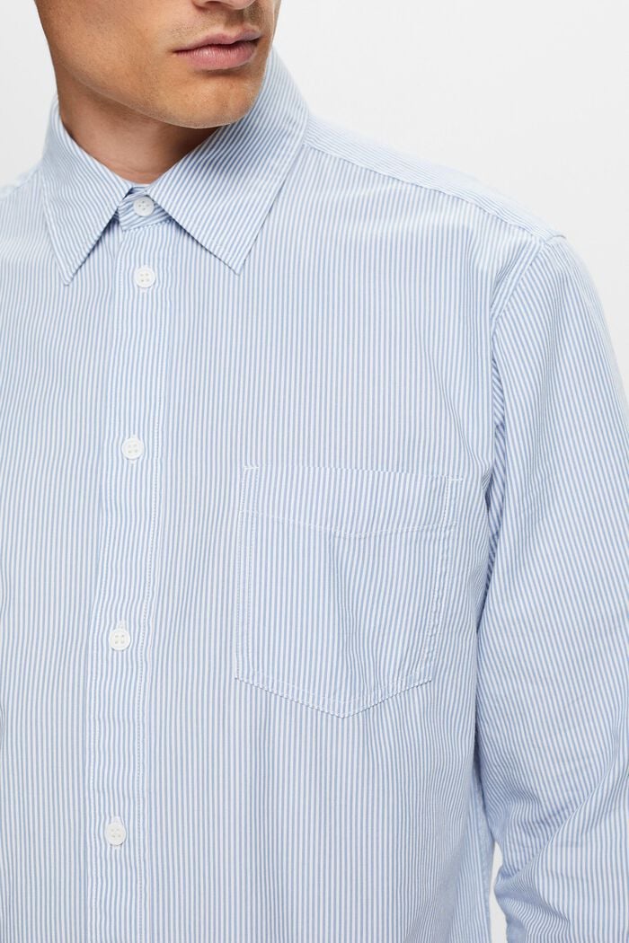 Gestreiftes Hemd aus Baumwoll-Popeline, LIGHT BLUE, detail image number 2