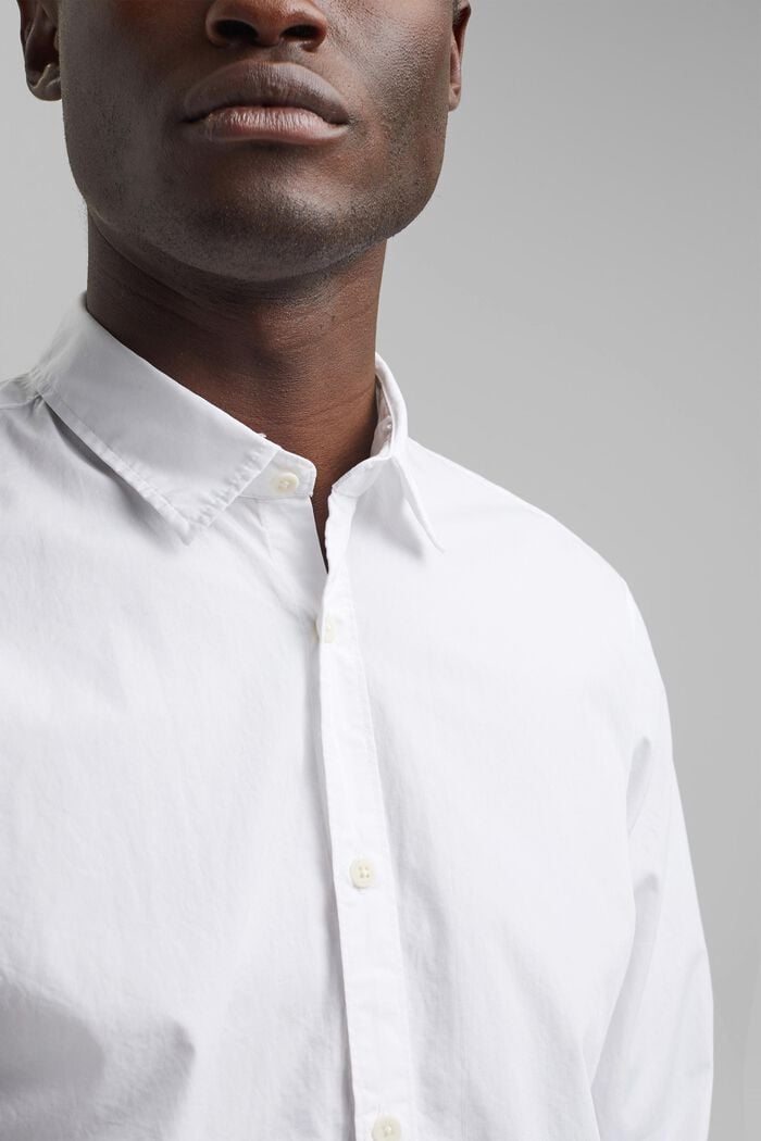 Hemd aus 100% Pima Bio-Baumwolle, WHITE, detail image number 2