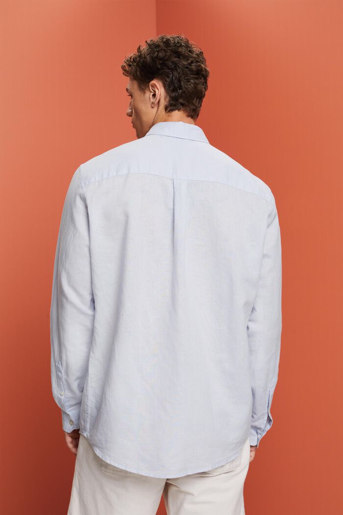 Button-Down-Hemd aus Baumwolle und Leinen, LIGHT BLUE, detail image number 3