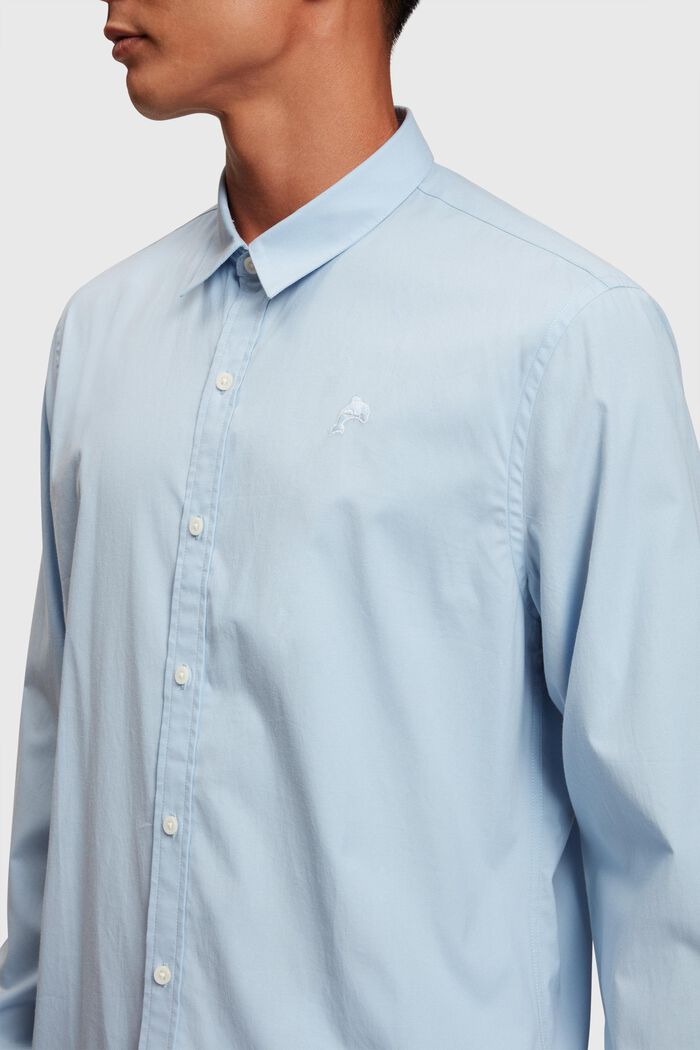 Slim-Fit-Hemd aus Popeline mit Delfin-Aufnäher, LIGHT BLUE, detail image number 2