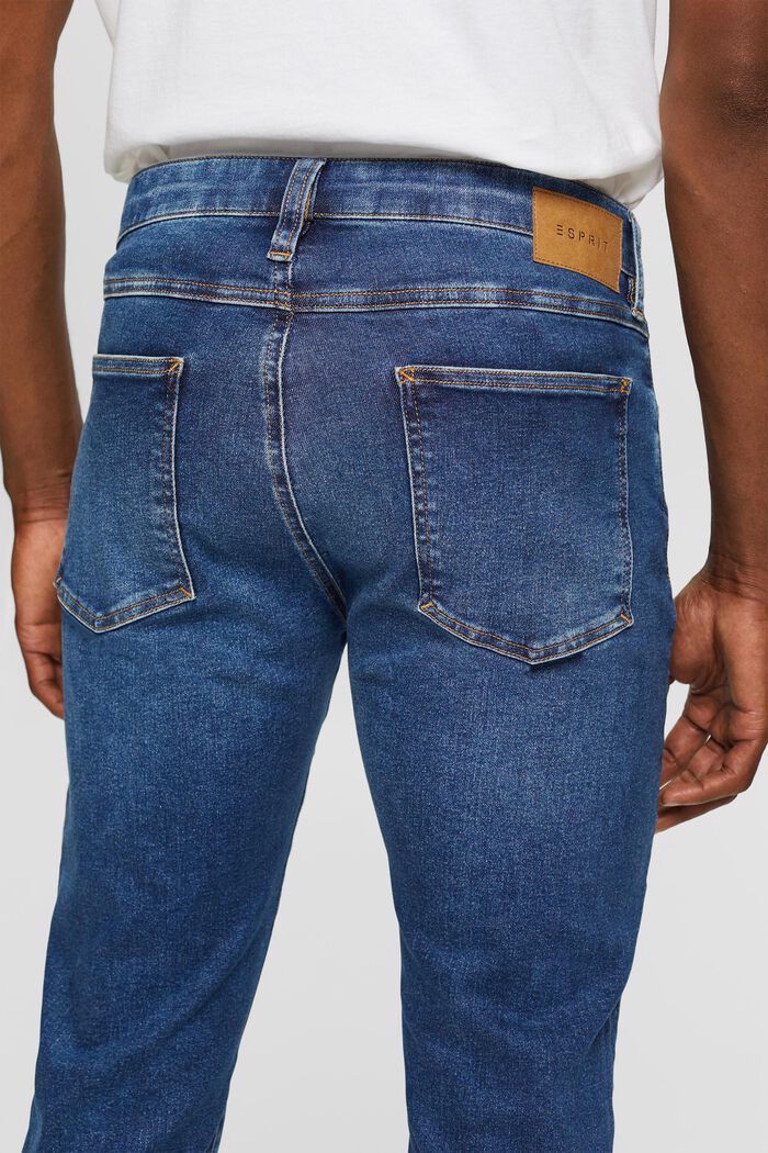 Schmale Jeans mit mittlerer Bundhöhe, BLUE MEDIUM WASHED, detail image number 4