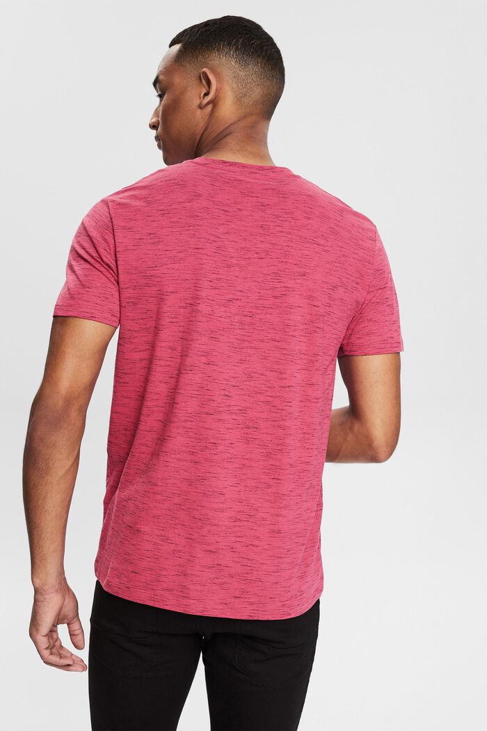 Meliertes Jersey-T-Shirt mit 3D Logo-Print, DARK PINK, detail image number 3