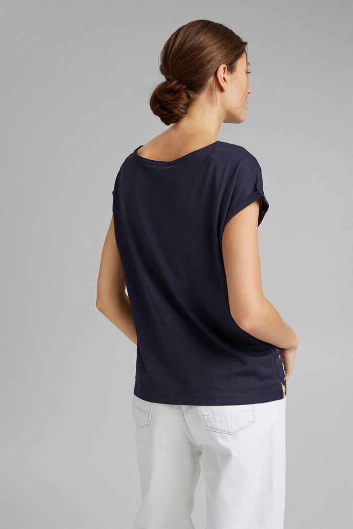 T-Shirt aus LENZING™ ECOVERO™/Organic Cotton, NEW NAVY, detail image number 3