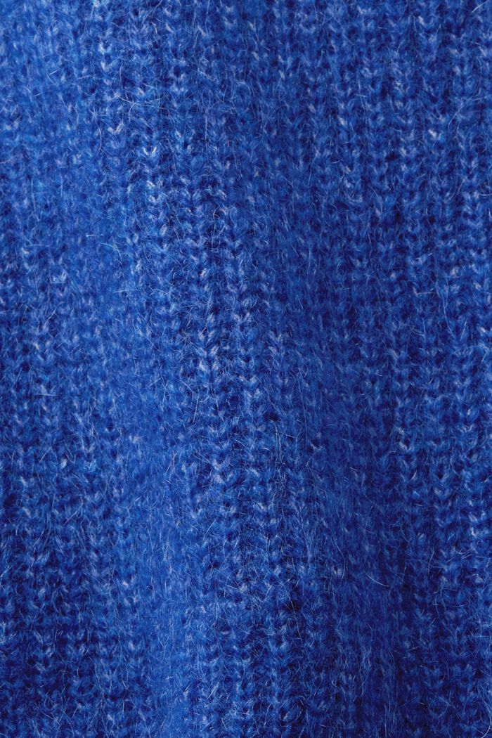 Rollkragen Poncho mit offenen Seiten, BRIGHT BLUE, detail image number 5