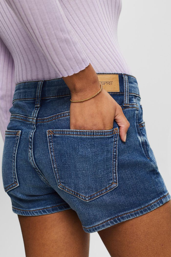 Jeans-Shorts mit mittelhohem Bund, BLUE MEDIUM WASHED, detail image number 3