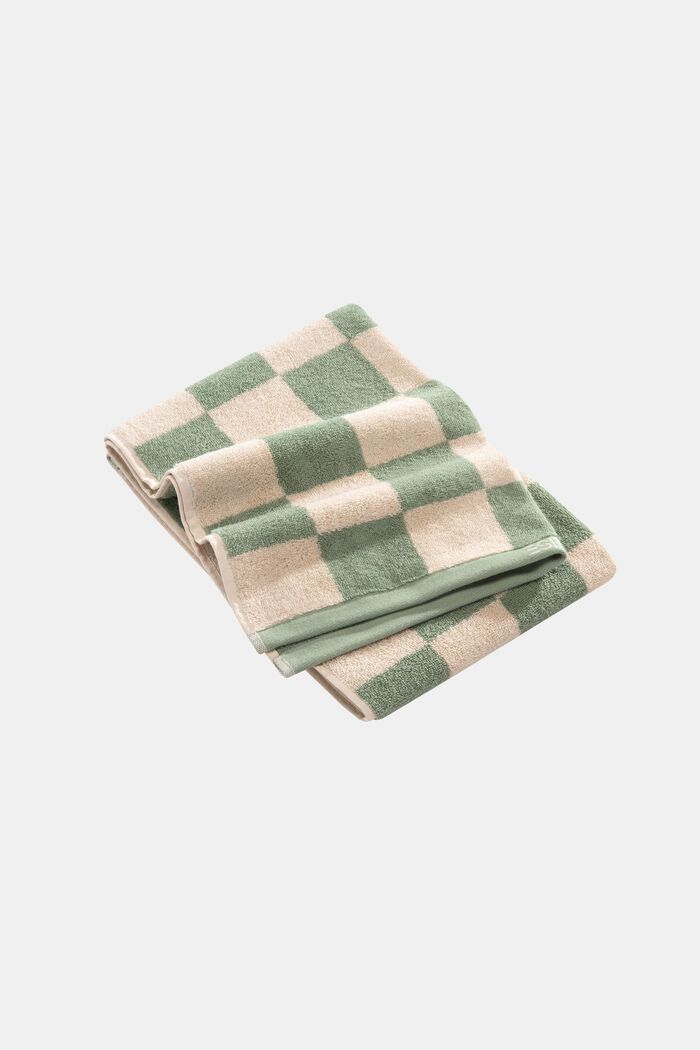 Handtuch mit Schachbrettmuster, 100 % Baumwolle, SOFT GREEN, detail image number 0
