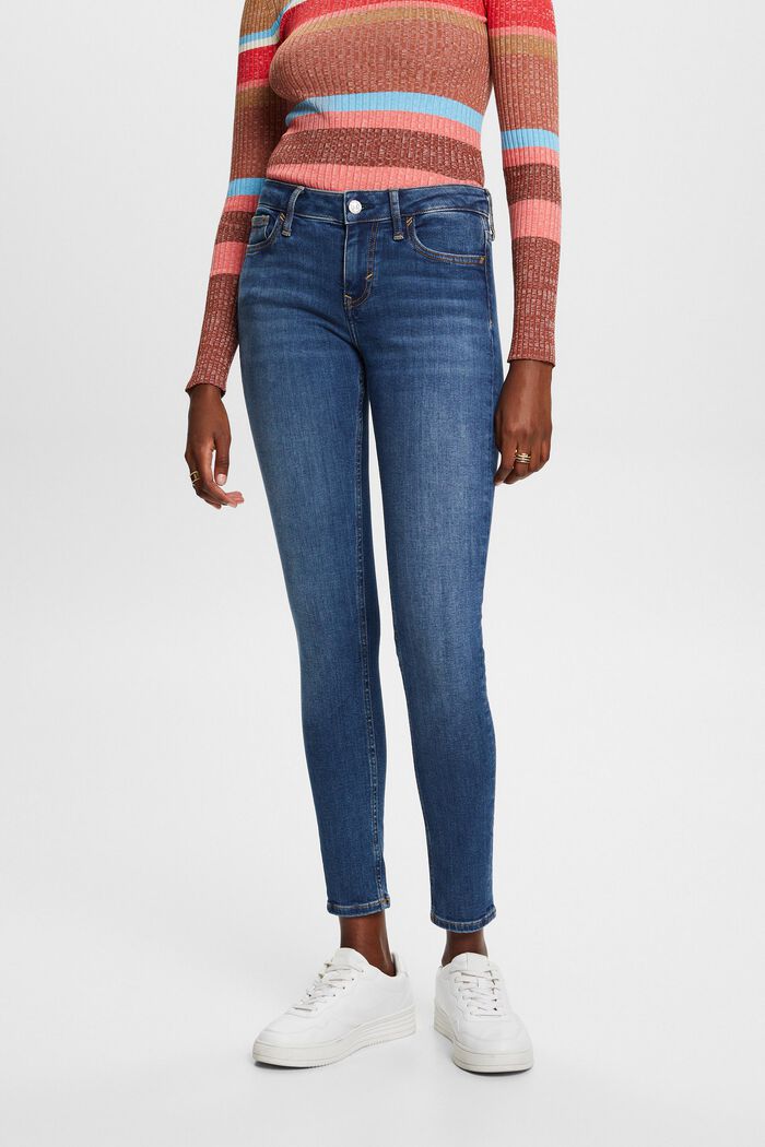 Hochwertige Skinny Jeans mit mittelhohem Bund, BLUE MEDIUM WASHED, detail image number 0