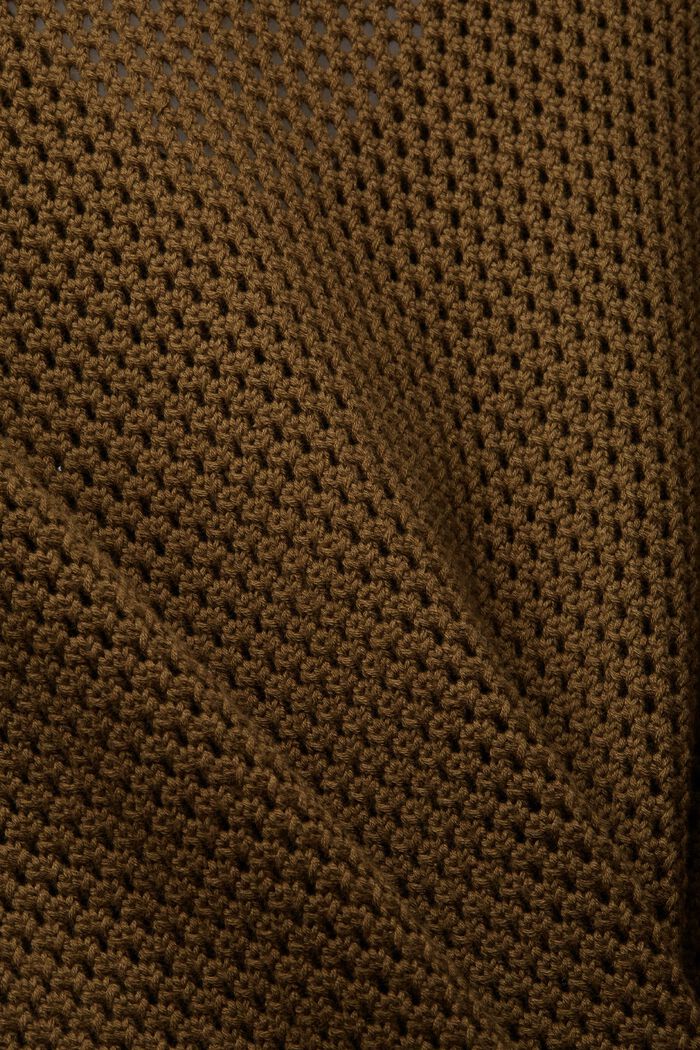 Grob gestrickter Pullover mit V-Ausschnitt, KHAKI GREEN, detail image number 4