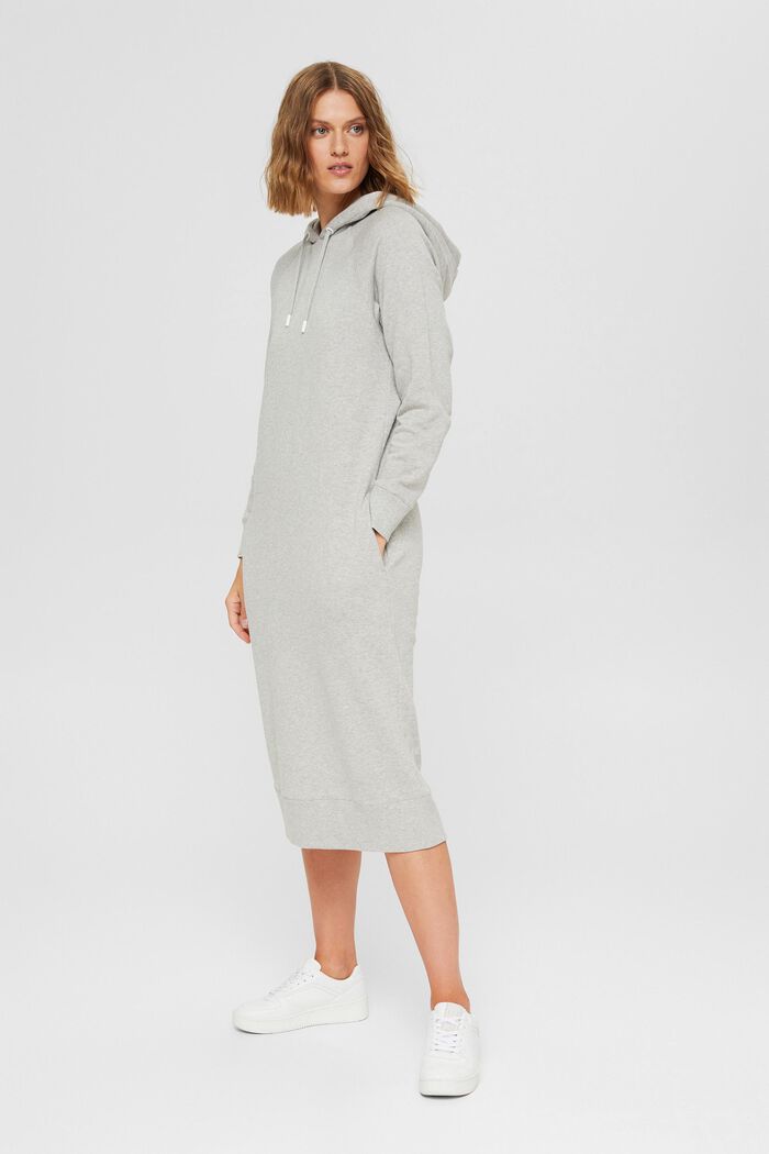 Sweathoodie-Kleid aus 100% Baumwolle, LIGHT GREY, detail image number 0