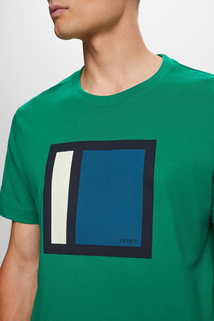 Bedrucktes Jersey-T-Shirt, 100 % Baumwolle, DARK GREEN, detail image number 2