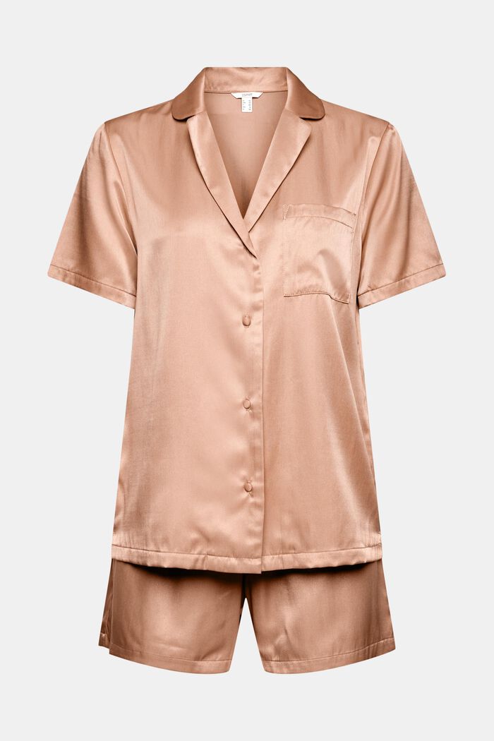 Satin-Pyjama mit LENZING™ ECOVERO™, SKIN BEIGE, detail image number 6