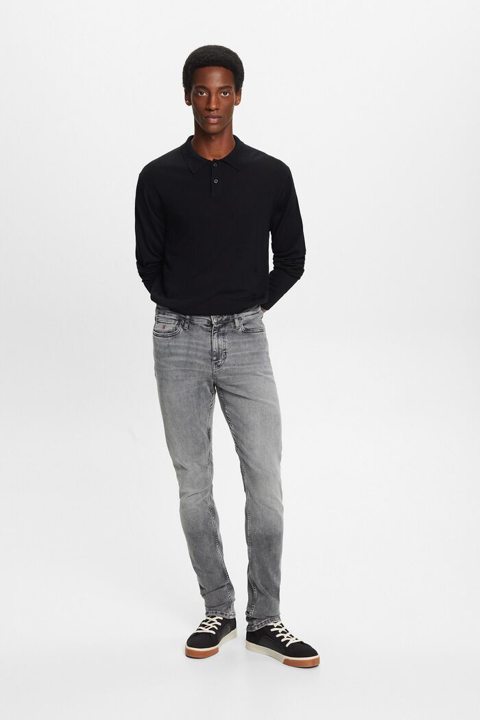 Skinny Jeans mit mittlerer Bundhöhe, GREY LIGHT WASHED, detail image number 5
