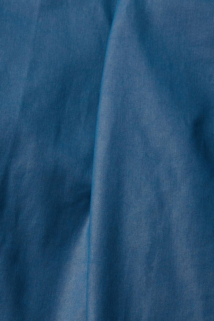 High-Rise-Hose im Slim Fit aus Kunstleder, PETROL BLUE, detail image number 5