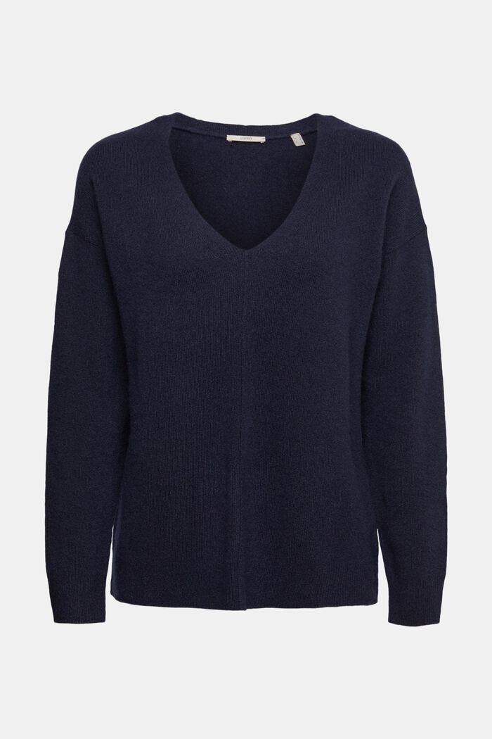 Mit Wolle: flauschiger Pullover, NAVY, detail image number 2