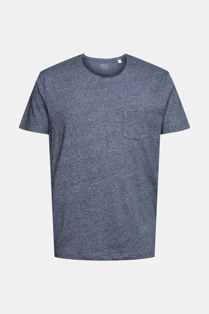 Recycelt: meliertes Jersey-T-Shirt, NAVY, overview
