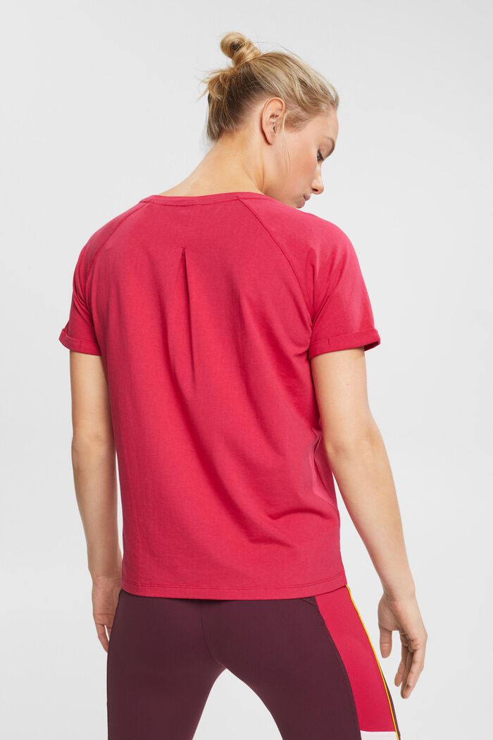 T-Shirt mit umgeschlagenen Ärmeln, CHERRY RED, detail image number 3