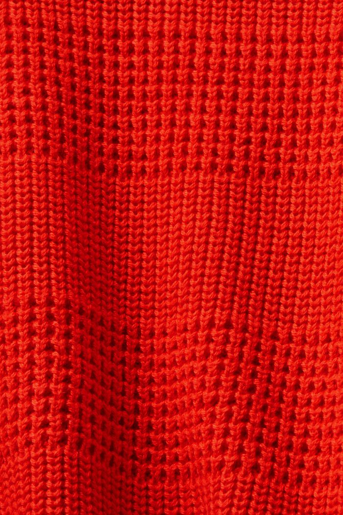 Strukturierter Rundhalspullover, RED, detail image number 5